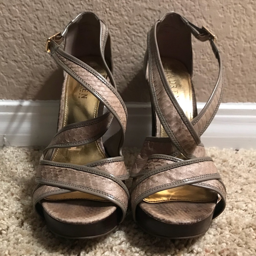 Pewter/Nude Snakeskin Ralph Lauren